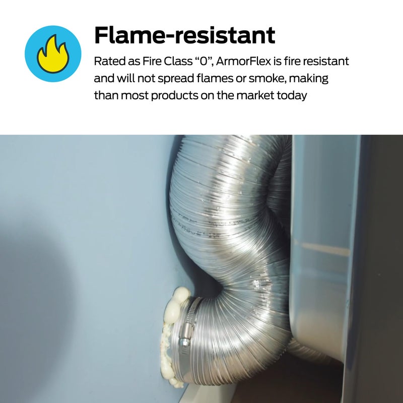 Eastman 8 Foot ArmorFlex Dryer Vent, Flexible Aluminum Duct with Clamps, Semi-Rigid, 69028 - Image 3